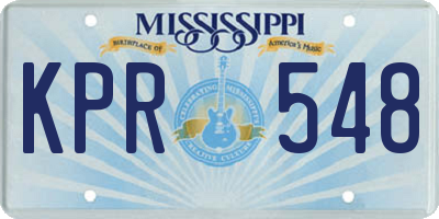 MS license plate KPR548