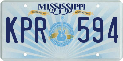MS license plate KPR594