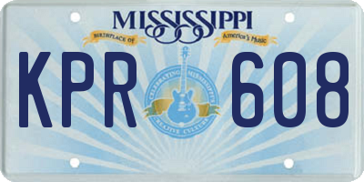 MS license plate KPR608
