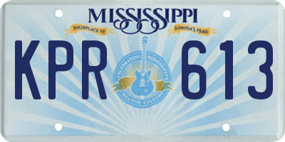 MS license plate KPR613