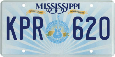MS license plate KPR620