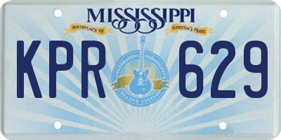 MS license plate KPR629
