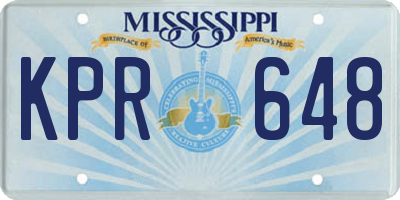 MS license plate KPR648