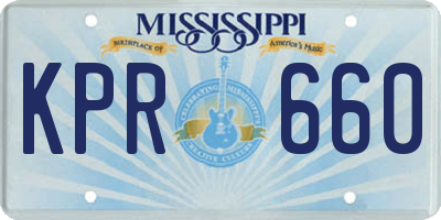 MS license plate KPR660
