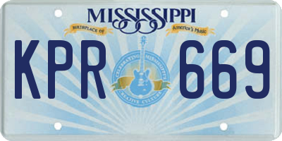MS license plate KPR669
