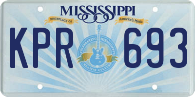 MS license plate KPR693
