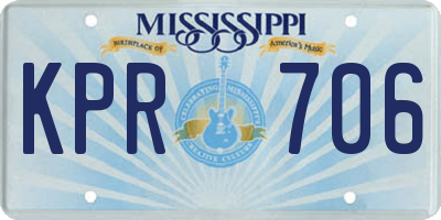 MS license plate KPR706