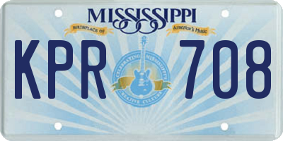 MS license plate KPR708