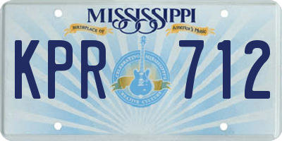 MS license plate KPR712
