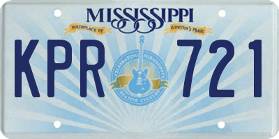 MS license plate KPR721
