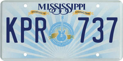 MS license plate KPR737