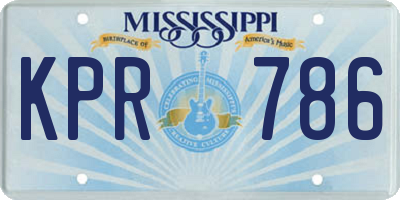 MS license plate KPR786