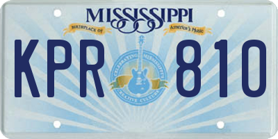 MS license plate KPR810