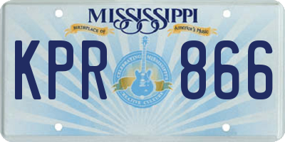 MS license plate KPR866