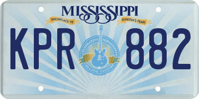 MS license plate KPR882