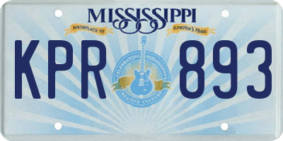 MS license plate KPR893