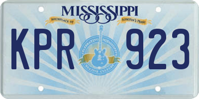 MS license plate KPR923
