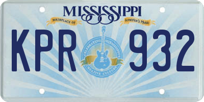 MS license plate KPR932