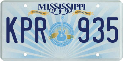 MS license plate KPR935