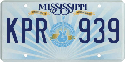 MS license plate KPR939