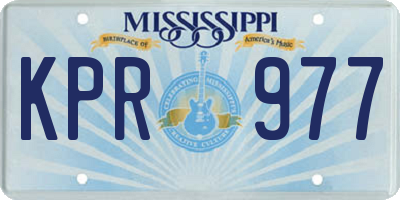 MS license plate KPR977