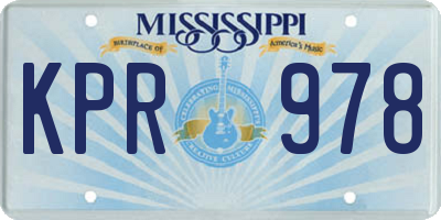 MS license plate KPR978