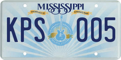 MS license plate KPS005