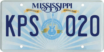 MS license plate KPS020