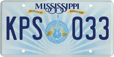 MS license plate KPS033