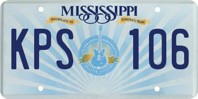 MS license plate KPS106