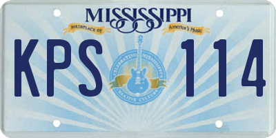 MS license plate KPS114
