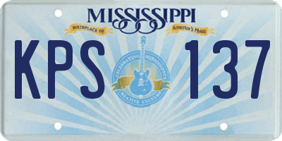 MS license plate KPS137