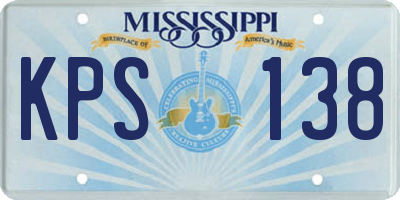 MS license plate KPS138