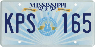 MS license plate KPS165