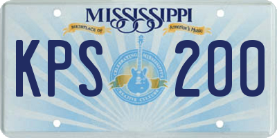 MS license plate KPS200
