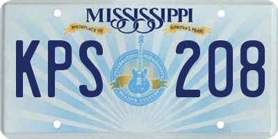 MS license plate KPS208