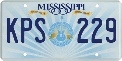 MS license plate KPS229