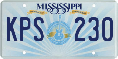 MS license plate KPS230