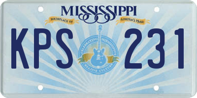 MS license plate KPS231