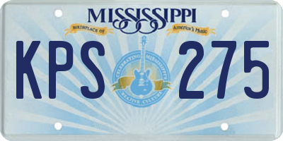MS license plate KPS275