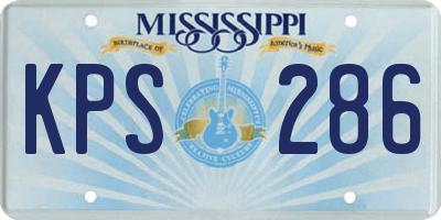 MS license plate KPS286