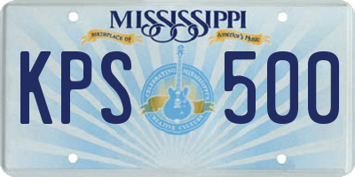MS license plate KPS500