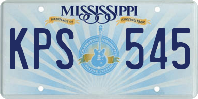 MS license plate KPS545