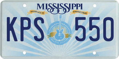 MS license plate KPS550