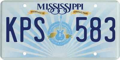 MS license plate KPS583