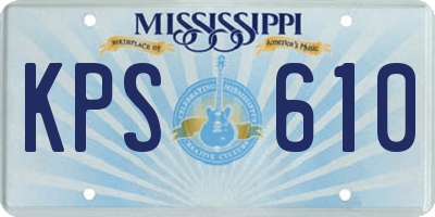 MS license plate KPS610