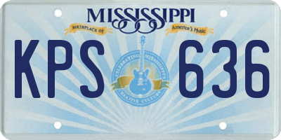 MS license plate KPS636