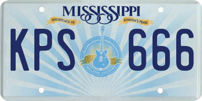 MS license plate KPS666