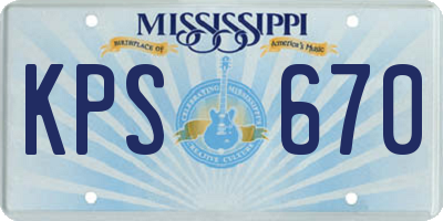 MS license plate KPS670