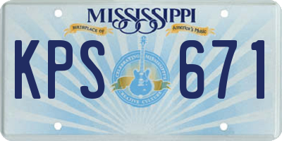 MS license plate KPS671